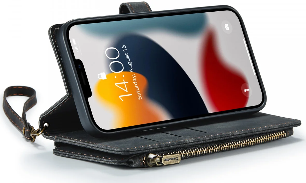 CaseMe C30 Apple iPhone 13 Pro Max Hoesje Pasjeshouder Book Case Zwart afbeelding 4