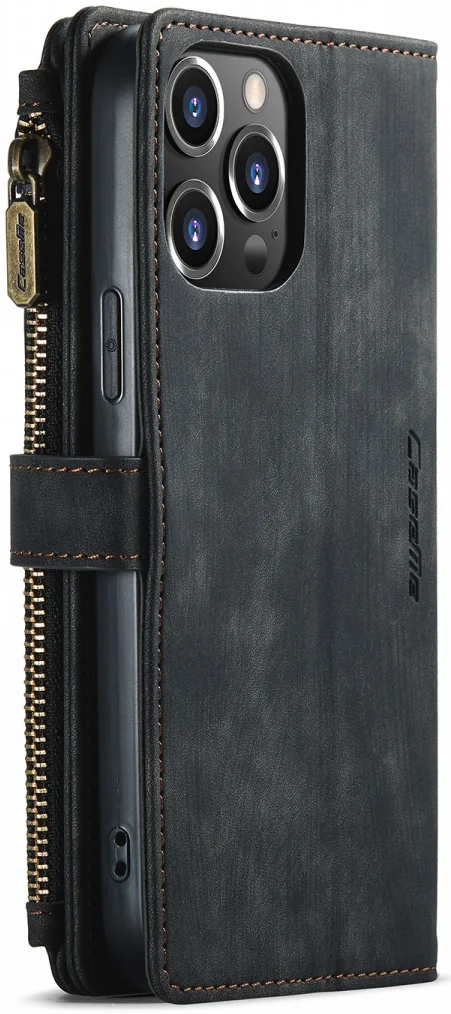 CaseMe C30 Apple iPhone 13 Pro Max Hoesje Pasjeshouder Book Case Zwart afbeelding 6