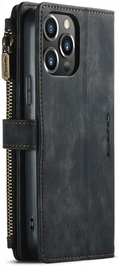 CaseMe C30 Apple iPhone 13 Pro Max Hoesje Pasjeshouder Book Case Zwart afbeelding 6