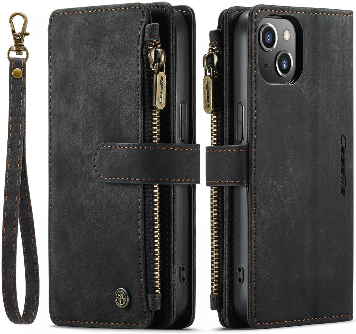 CaseMe C30 Apple iPhone 14 Hoesje Pasjeshouder Book Case Zwart afbeelding 2