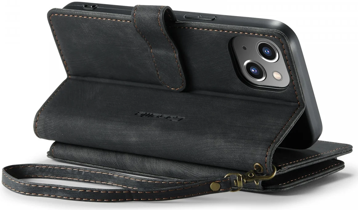 CaseMe C30 Apple iPhone 14 Hoesje Pasjeshouder Book Case Zwart afbeelding 5