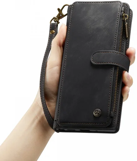 CaseMe C30 Apple iPhone 14 Hoesje Pasjeshouder Book Case Zwart afbeelding 6