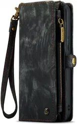 CaseMe C30 Apple iPhone 15 Hoesje Pasjeshouder Book Case Zwart afbeelding