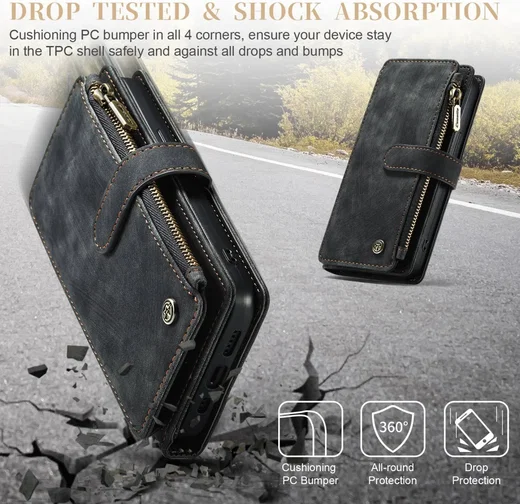 CaseMe C30 Apple iPhone 15 Hoesje Pasjeshouder Book Case Zwart afbeelding 4