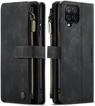 CaseMe C30 Samsung Galaxy A12 Hoesje Pasjeshouder Book Case Zwart