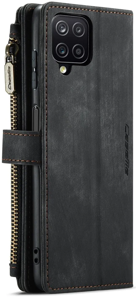 CaseMe C30 Samsung Galaxy A12 Hoesje Pasjeshouder Book Case Zwart afbeelding 10