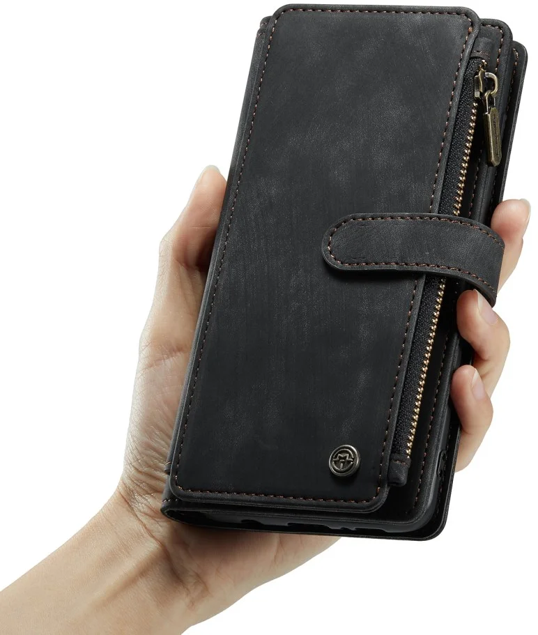 CaseMe C30 Samsung Galaxy A12 Hoesje Pasjeshouder Book Case Zwart afbeelding 12