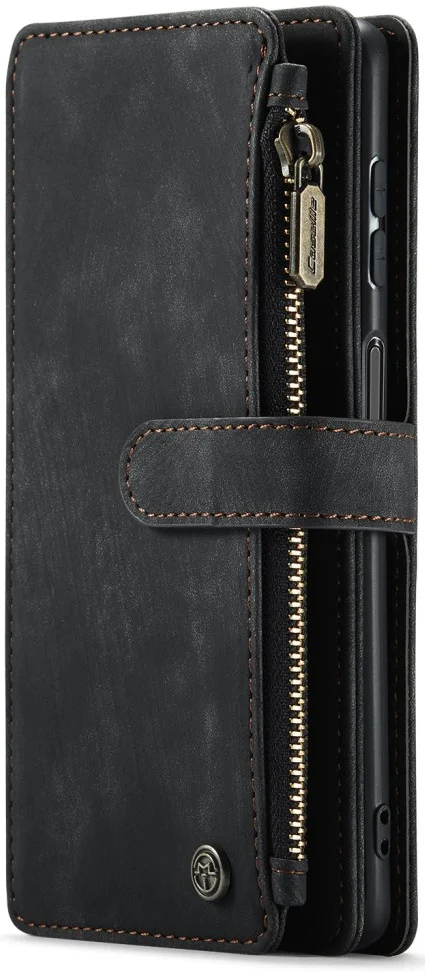 CaseMe C30 Samsung Galaxy A12 Hoesje Pasjeshouder Book Case Zwart afbeelding 2