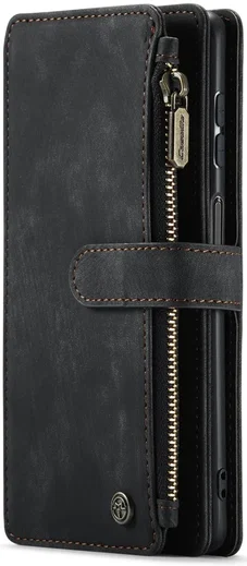 CaseMe C30 Samsung Galaxy A12 Hoesje Pasjeshouder Book Case Zwart afbeelding 2