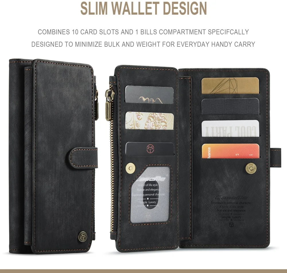 CaseMe C30 Samsung Galaxy A12 Hoesje Pasjeshouder Book Case Zwart afbeelding 4