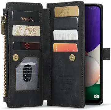 CaseMe C30 Samsung Galaxy A22 5G Hoesje Pasjeshouder Book Case Zwart