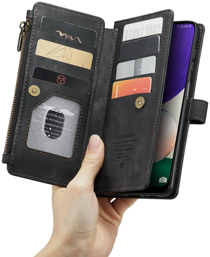 CaseMe C30 Samsung Galaxy A22 5G Hoesje Pasjeshouder Book Case Zwart afbeelding 11