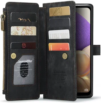 CaseMe C30 Samsung Galaxy A32 5G Hoesje Pasjeshouder Book Case Zwart