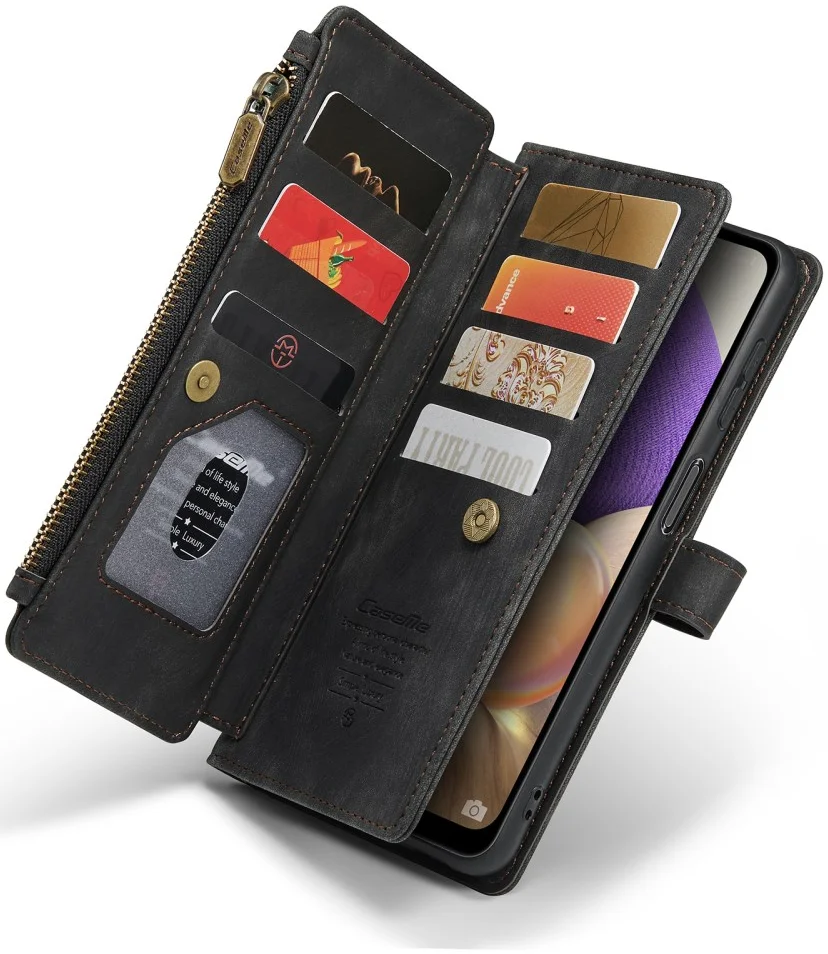 CaseMe C30 Samsung Galaxy A32 5G Hoesje Pasjeshouder Book Case Zwart afbeelding 11