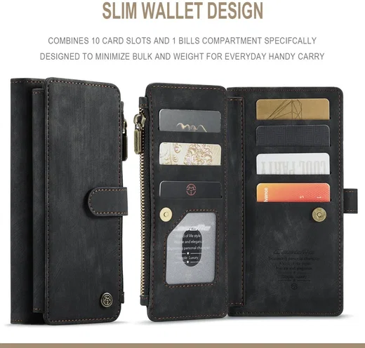 CaseMe C30 Samsung Galaxy A32 5G Hoesje Pasjeshouder Book Case Zwart afbeelding 5