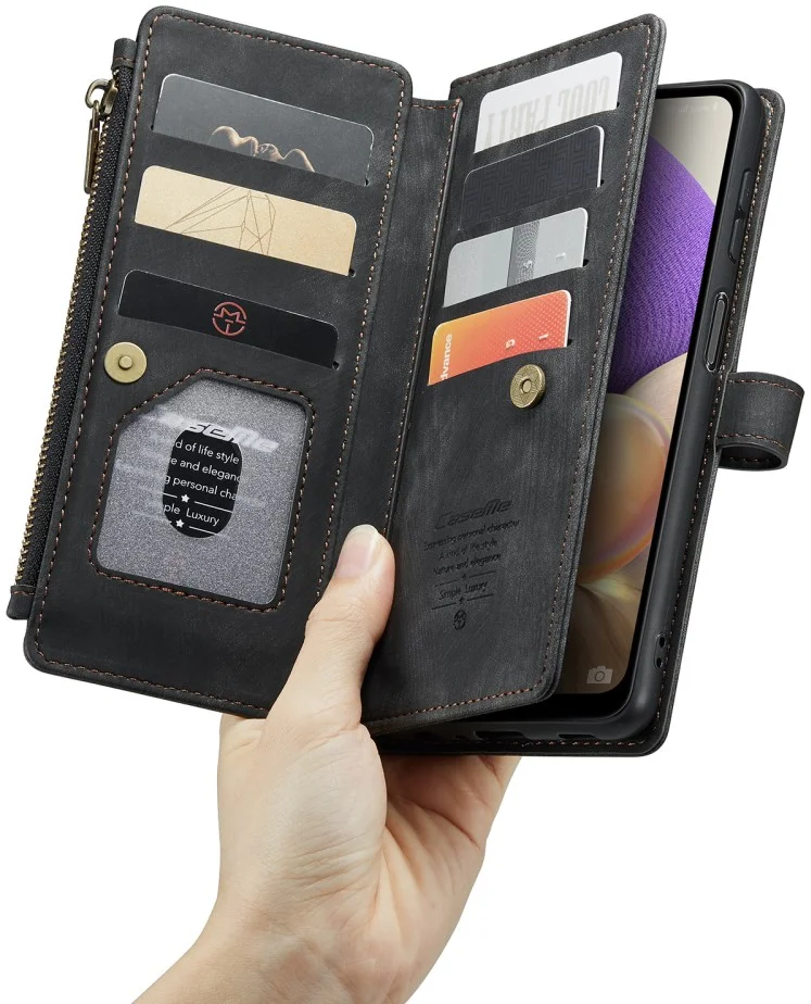 CaseMe C30 Samsung Galaxy A32 5G Hoesje Pasjeshouder Book Case Zwart afbeelding 7
