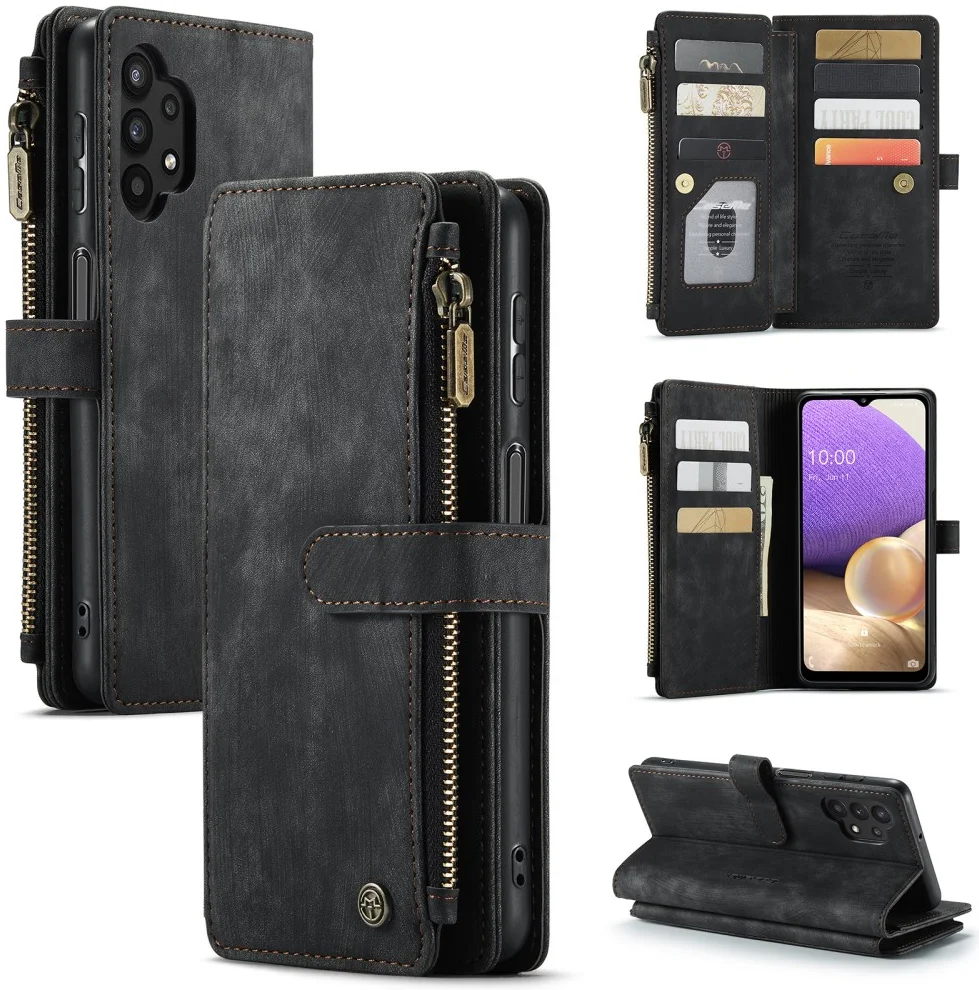 CaseMe C30 Samsung Galaxy A32 5G Hoesje Pasjeshouder Book Case Zwart afbeelding 8