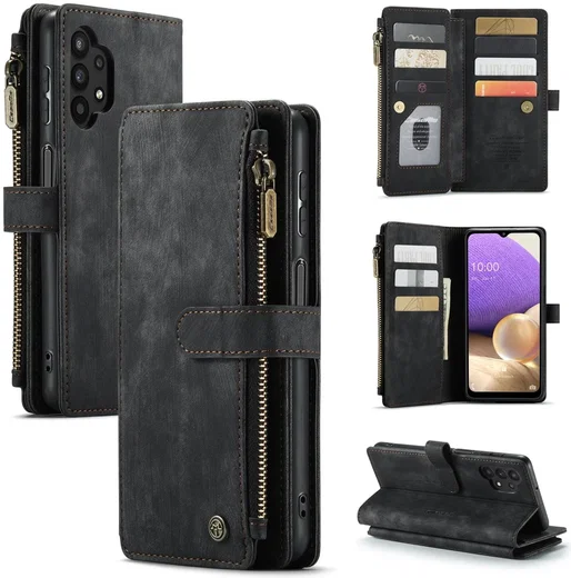 CaseMe C30 Samsung Galaxy A32 5G Hoesje Pasjeshouder Book Case Zwart afbeelding 8
