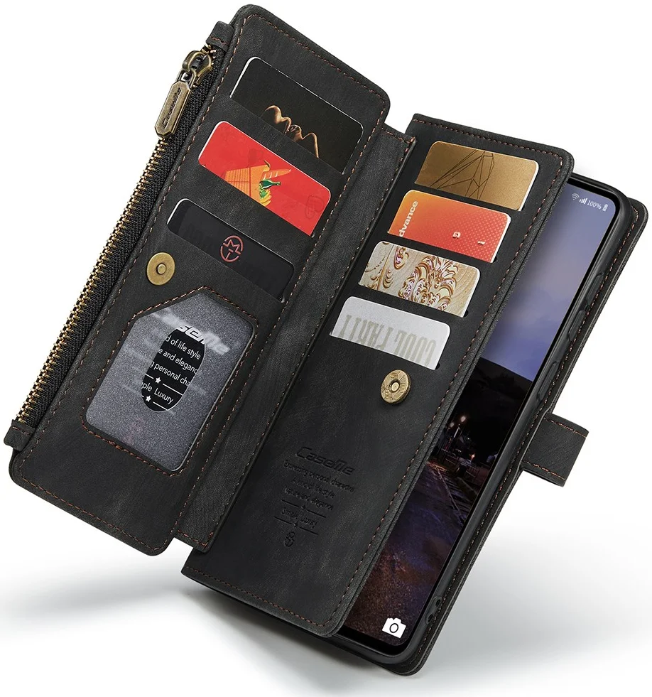 CaseMe C30 Samsung Galaxy A33 Hoesje Pasjeshouder Book Case Zwart afbeelding 7