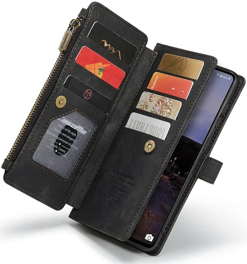 CaseMe C30 Samsung Galaxy A33 Hoesje Pasjeshouder Book Case Zwart afbeelding 7