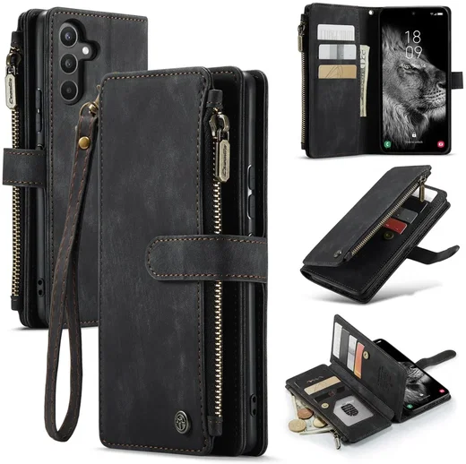 CaseMe C30 Samsung Galaxy A34 Hoesje Pasjeshouder Book Case Zwart afbeelding 9