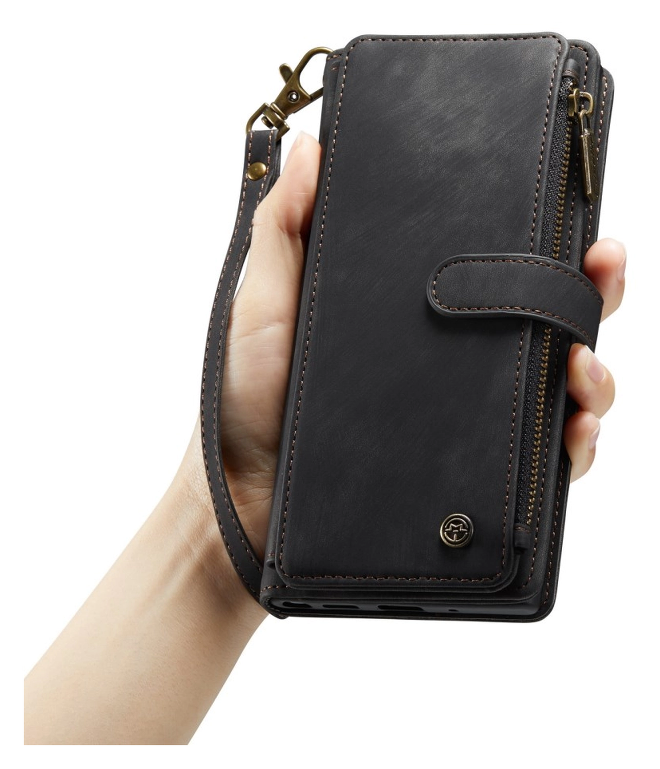 CaseMe C30 Samsung Galaxy S23 Hoesje Pasjeshouder Book Case Zwart afbeelding 5