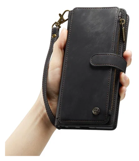CaseMe C30 Samsung Galaxy S23 Hoesje Pasjeshouder Book Case Zwart afbeelding 5