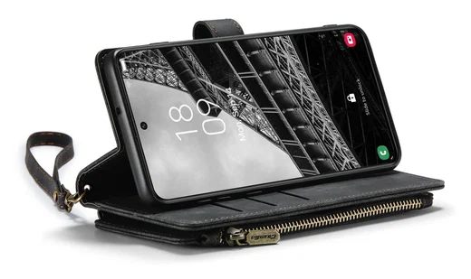 CaseMe C30 Samsung Galaxy S23 Hoesje Pasjeshouder Book Case Zwart afbeelding 9