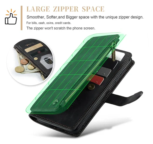 CaseMe C30 Samsung Galaxy S23 Hoesje Pasjeshouder Book Case Zwart afbeelding 13