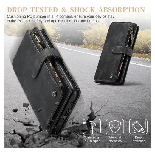 CaseMe C30 Samsung Galaxy S23 Hoesje Pasjeshouder Book Case Zwart afbeelding 14