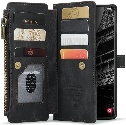 CaseMe C30 Samsung Galaxy S23 Plus Hoesje Pasjeshouder Book Case Zwart afbeelding 1