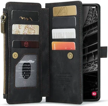 CaseMe C30 Samsung Galaxy S23 Plus Hoesje Pasjeshouder Book Case Zwart