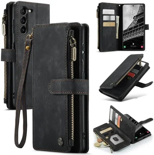 CaseMe C30 Samsung Galaxy S23 Plus Hoesje Pasjeshouder Book Case Zwart afbeelding 12