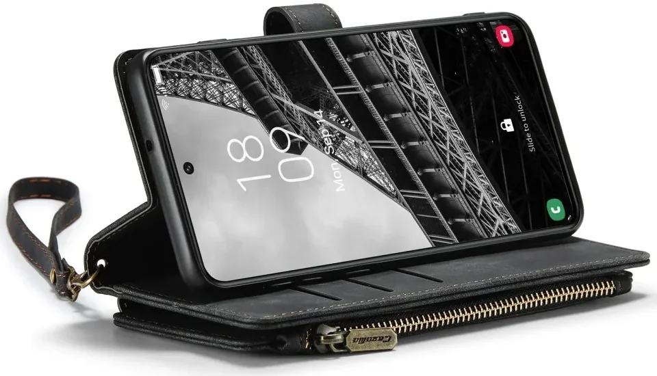 CaseMe C30 Samsung Galaxy S23 Plus Hoesje Pasjeshouder Book Case Zwart afbeelding 13