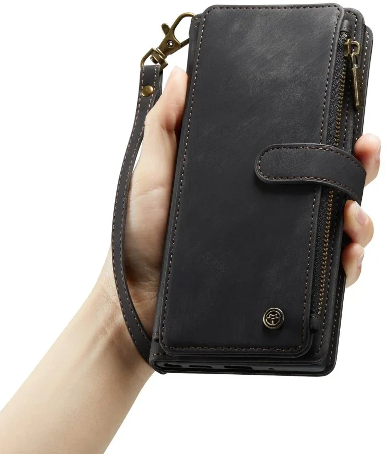 CaseMe C30 Samsung Galaxy S23 Plus Hoesje Pasjeshouder Book Case Zwart afbeelding 14