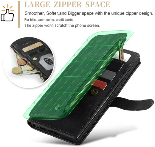 CaseMe C30 Samsung S23 Ultra Hoesje Pasjeshouder Book Case Zwart afbeelding 5