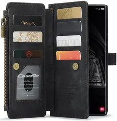 CaseMe C30 Samsung S23 Ultra Hoesje Pasjeshouder Book Case Zwart afbeelding