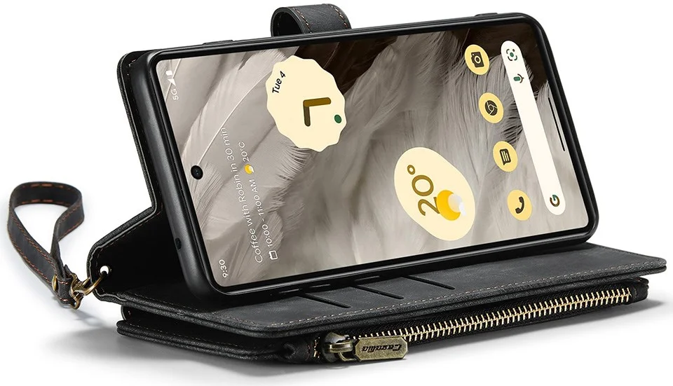 CaseMe C30 Google Pixel 7a Hoesje Pasjeshouder Book Case Zwart afbeelding 15