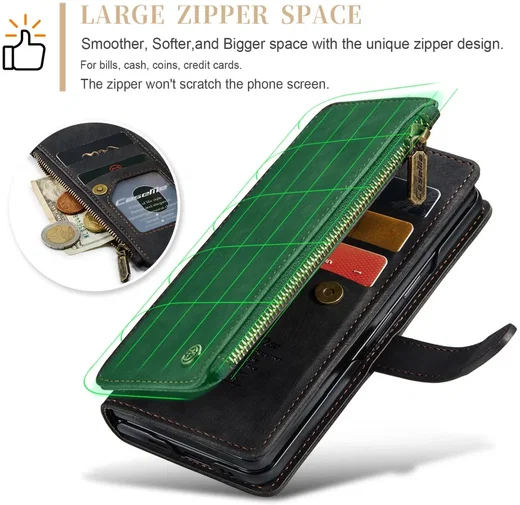 CaseMe C30 Google Pixel Fold Hoesje Pasjeshouder Book Case Zwart afbeelding 4