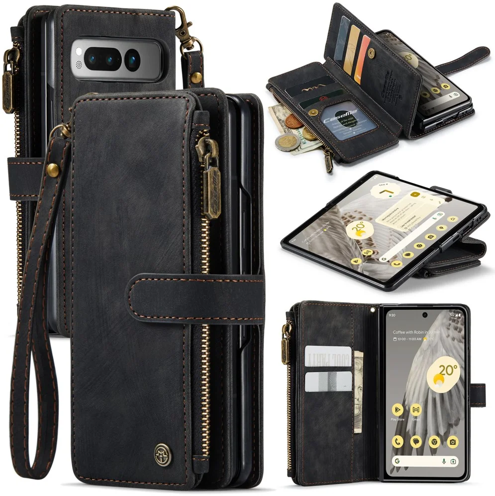 CaseMe C30 Google Pixel Fold Hoesje Pasjeshouder Book Case Zwart afbeelding 9
