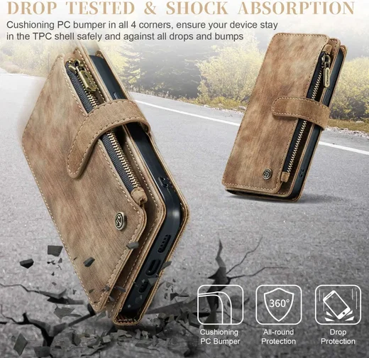 CaseMe C30 Apple iPhone 15 Hoesje Pasjeshouder Book Case Bruin afbeelding 3