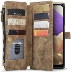 CaseMe C30 Samsung Galaxy A23 Hoesje Pasjeshouder Book Case Bruin afbeelding