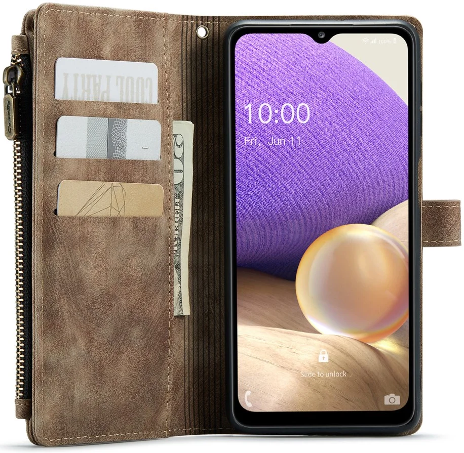 CaseMe C30 Samsung Galaxy A23 Hoesje Pasjeshouder Book Case Bruin afbeelding 2
