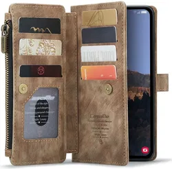 CaseMe C30 Samsung Galaxy A34 Hoesje Pasjeshouder Book Case Bruin afbeelding