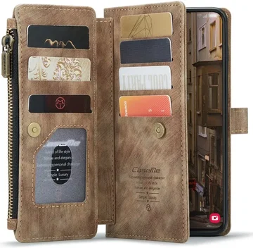 CaseMe C30 Samsung Galaxy S23 Hoesje Pasjeshouder Book Case Bruin