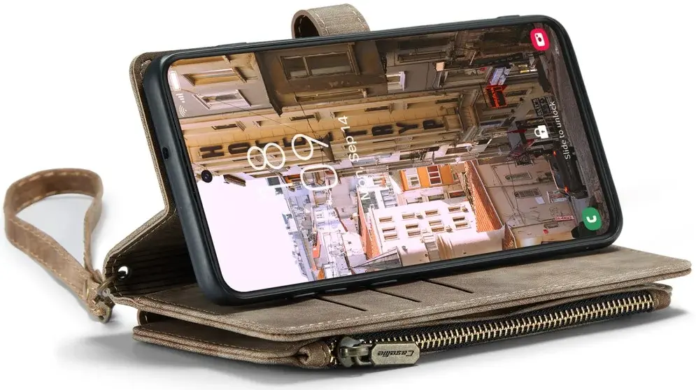 CaseMe C30 Samsung Galaxy S23 Hoesje Pasjeshouder Book Case Bruin afbeelding 15