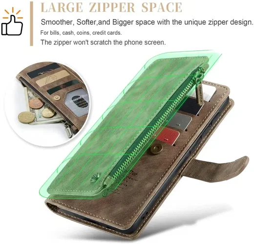 CaseMe C30 Samsung Galaxy S23 Hoesje Pasjeshouder Book Case Bruin afbeelding 5
