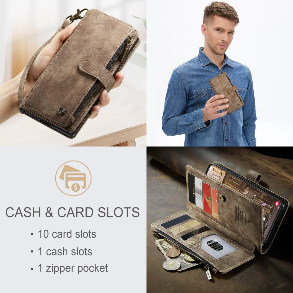 CaseMe C30 Samsung Galaxy S23 Hoesje Pasjeshouder Book Case Bruin afbeelding 8
