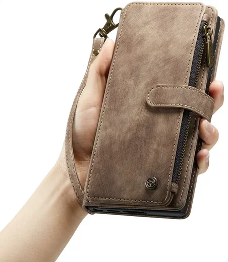 CaseMe C30 Samsung S23 Ultra Hoesje Pasjeshouder Book Case Bruin afbeelding 12