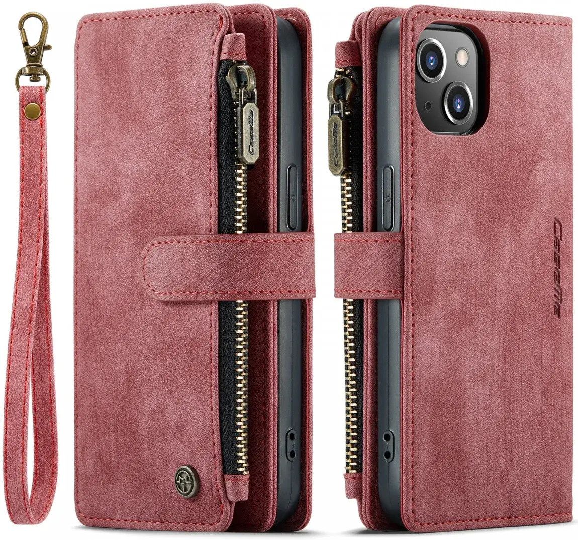 CaseMe C30 Apple iPhone 14 Hoesje Pasjeshouder Book Case Rood afbeelding 2